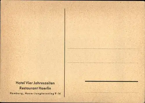 Ak Hamburg, Neuer Jungfernstieg, Hotel Vier Jahreszeiten, Restaurant Haerlin, Boote