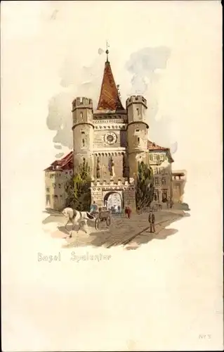 Litho Bâle Basel Stadt Schweiz, Spalentor