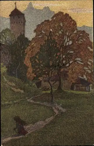 Künstler Ak Schlatter, Ernst, Luzern Stadt Schweiz, Musegg