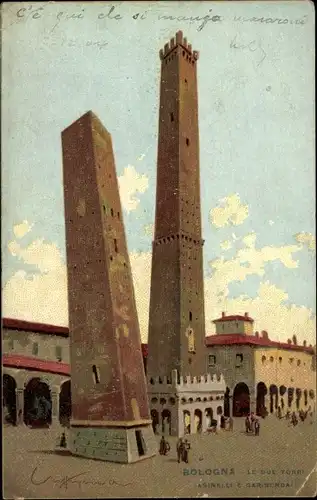 Künstler Litho Bologna Emilia Romagna, Le Due Torri