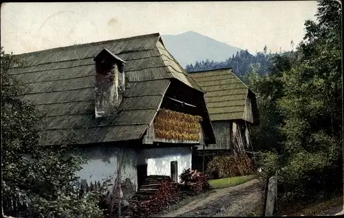 Ak Nenke und Ostermaier 1623, Photochromie, Bauernhaus