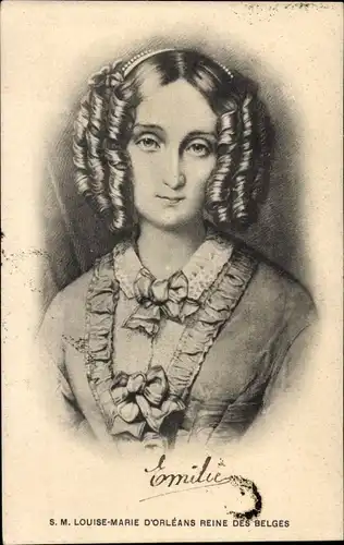Ak Louise Marie d'Orleans, Königin von Belgien, Portrait
