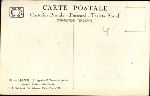 Künstler Ak Hansi, Kinder in Elsässer Tracht