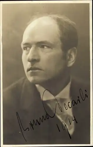 Foto Ak Schauspieler Bruno Decarli, Portrait, Autogramm