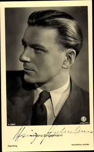 Ak Schauspieler Heinz Engelmann, Portrait, Autogramm