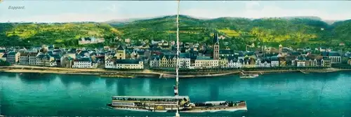 Klapp Ak Boppard am Rhein, Panorama, Salondampfer