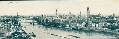 Klappn Ak Hansestadt Bremen, Stadtpanorama