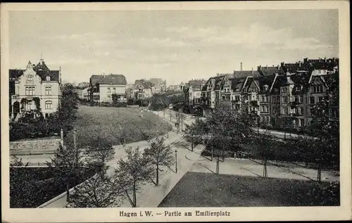 Ak Hagen in Westfalen, Partie am Emilienplatz