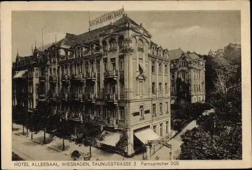 Ak Wiesbaden in Hessen, Hotel Alleesaal, Taunusstraße 3