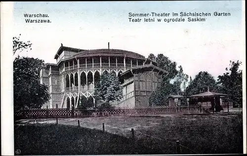 Ak Warszawa Warschau Polen, Sommertheater im Sächsischen Garten