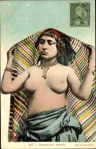 Ak Danseuse Arabe, barbusige Araberin, Maghreb