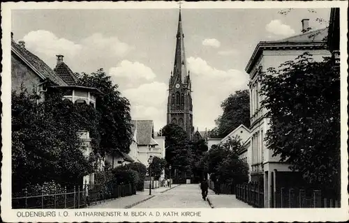 Ak Oldenburg im Großherzogtum Oldenburg, Katharinenstraße, Katholische Kirche