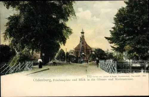 Ak Oldenburg, Friedensplatz, Ofener- und Marienstraße