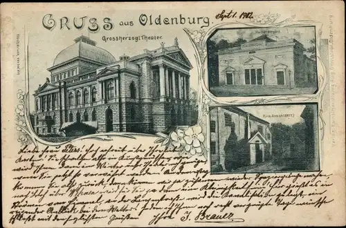 Ak Oldenburg, Großherzogliches Theater