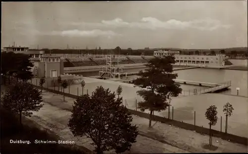 Ak Duisburg im Ruhrgebiet, Schwimm-Stadion