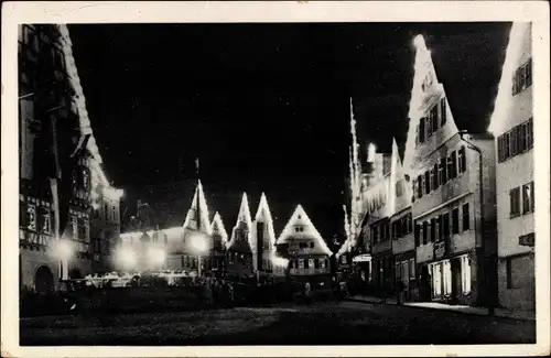 Ak Leonberg in Württemberg, Platz, Festbeleuchtung