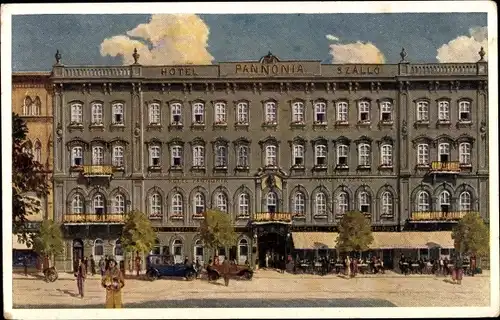 Künstler Ak Budapest Ungarn, Hotel Pannonia