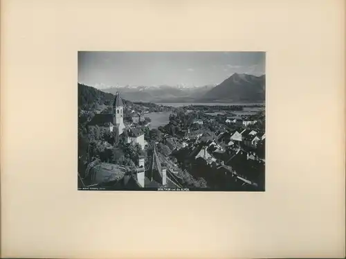 Foto Thun Kt. Bern Schweiz, Stadtansicht, Alpen