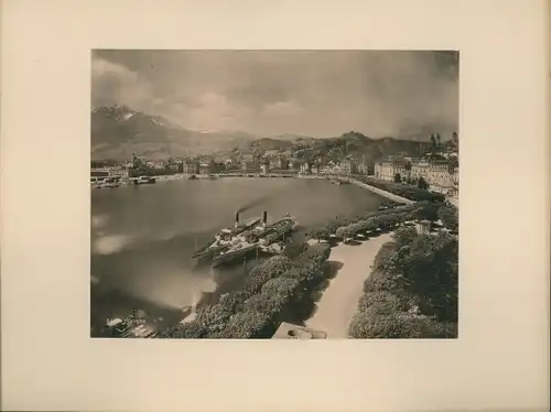 Foto Luzern Stadt Schweiz, Dampferanlegestelle, Panorama