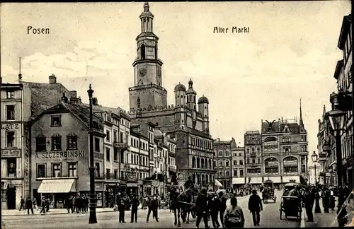 Ak Poznań Posen, Alter Markt, Geschäft A. Szcerbinski