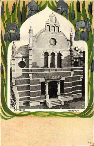 Judaika Passepartout Ak Deventer Overijssel Niederlande, Synagoge, Iris