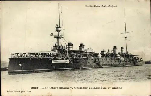 Ak Französisches Kriegsschiff, Marseillaise, Croiseur Cuirasse