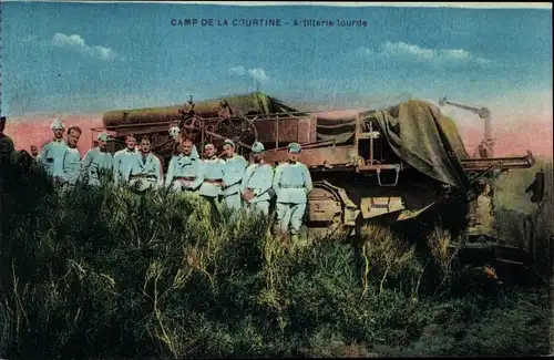 Ak La Courtine Creuse, Camp de la Courtine, schwere Artillerie