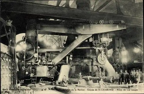 Ak Saint Chamond Loire, Aceries de la Marine, Pilon, St. Chamond Fabriken