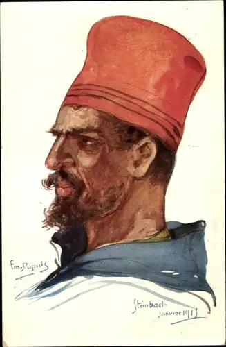 Künstler Ak Dupuis, Emil, Soldat, Kolonialkrieger, Nos Poilus, 1915