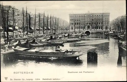 Ak Rotterdam Südholland Niederlande, Blaakhaven met Postkantoor