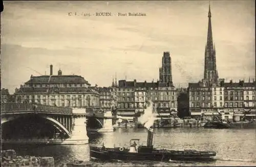 Ak Rouen Seine Maritime, Pont Boieldieu