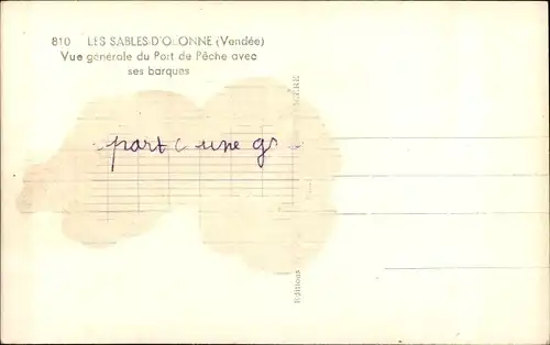Ak Les Sables d'Olonne Vendée, Fischerhafen