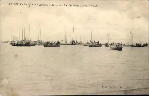 Ak Taussat les Bains Gironde, Bucht von Arcachon, Der Strand bei Flut