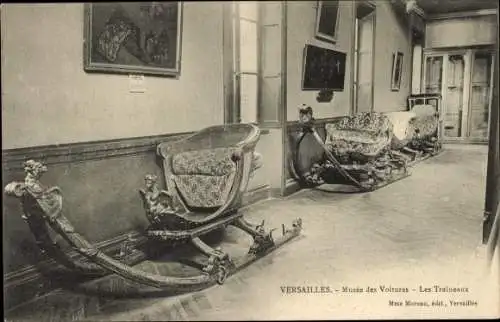 Ak Versailles Yvelines, Museum für Autos, Schlitten
