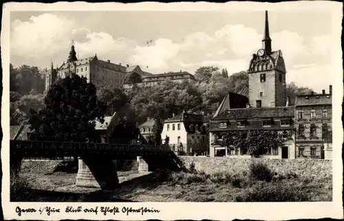 Ak Untermhaus Gera in Thüringen, Schloss Osterstein, Brücke, Kirche