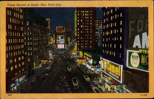 Ak New York City USA, Times Square bei Nacht