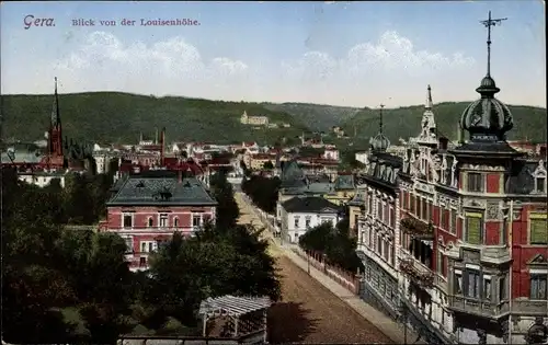 Ak Gera in Thüringen, Blick von der Louisenhöhe