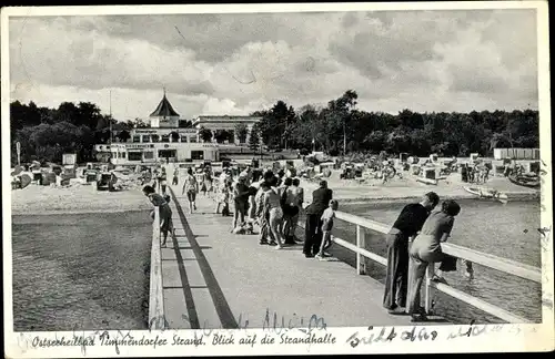 Ak Ostseebad Timmendorfer Strand, Seebrücke, Strandhalle