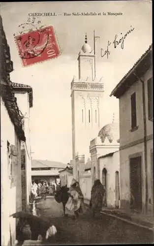 Ak Cherchell Algerien, Rue Sidi-Abdallah et la Mosquee