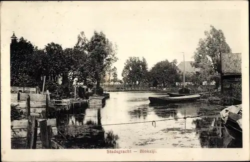 Ak Blokzijl Overijssel Niederlande, Stadsgracht