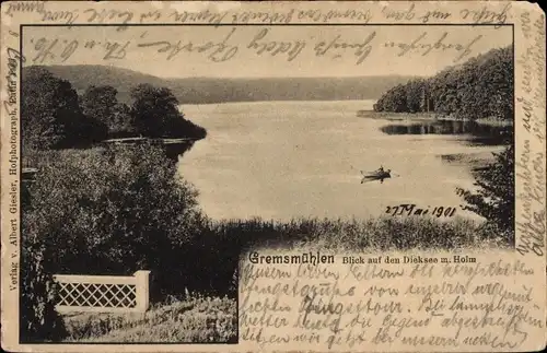 Ak Gremsmühlen Malente in Ostholstein, Blick auf den Dieksee, Holm