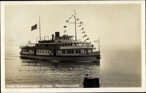 Ak Neuer Bodensee-Dampfer Allgäu