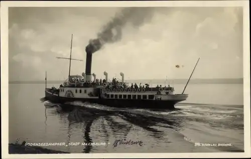 Ak Dampfer auf dem Bodensee Stadt Meersburg