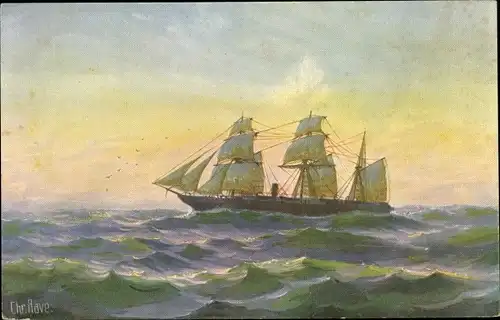 Künstler Ak Rave, Chr., Marine Galerie 278, Dampfer Borussia, Holland America Line HAL, 1856