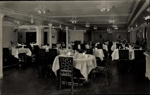 Ak Dampfer Albert Ballin, Hamburg Amerika Linie, Speisesaal der Touristenklasse