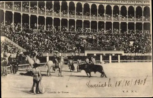 Ak Stierkampf, Stadion, Zuschauer, Torero