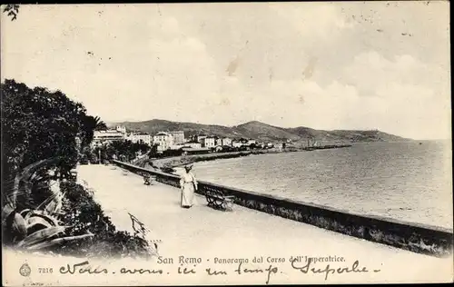 Ak San Remo Ligurien, Panorama dal Corso