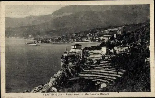 Ak Ventimiglia Ligurien, Panorama von Mentone bis zur Riviera