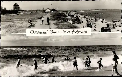 Ak Burg auf der Insel Fehmarn, Strand, Badegäste