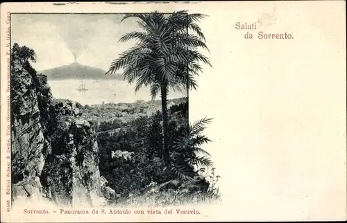 Ak Sorrento Campania, Panorama da S. Antonio, Vesuvio